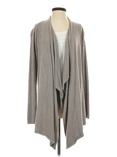 Pre-owned Barefoot Dreams Cardigan Sweater In Gray