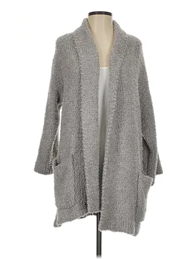 Pre-owned Barefoot Dreams Cardigan Sweater In Gray