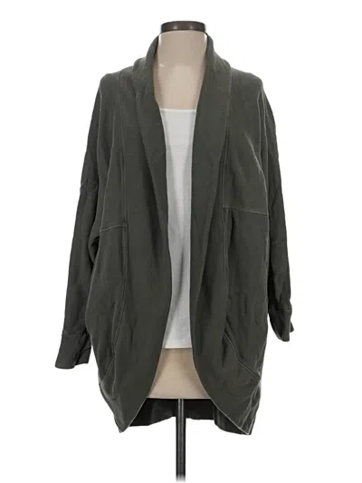 Pre-owned Barefoot Dreams Cardigan Sweater In Green