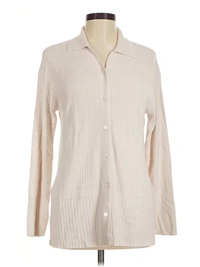 Pre-owned Barefoot Dreams Cardigan Sweater In Ivory