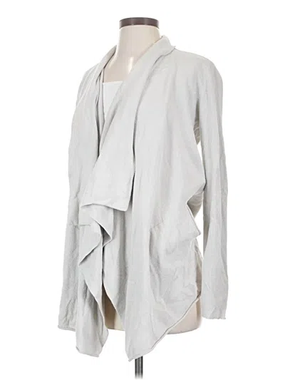 Pre-owned Barefoot Dreams Cardigan Sweater In Silver
