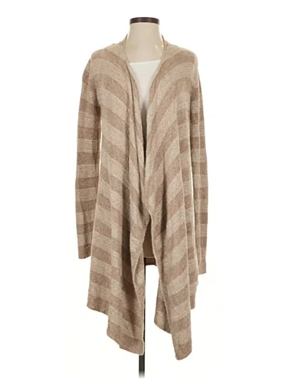 Pre-owned Barefoot Dreams Cardigan Sweater In Tan
