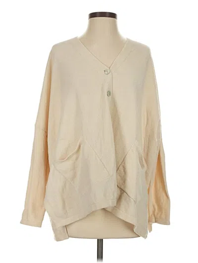 Pre-owned Barefoot Dreams Cardigan Sweater In Tan