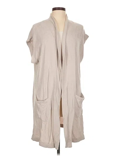 Pre-owned Barefoot Dreams Cardigan Sweater In Tan