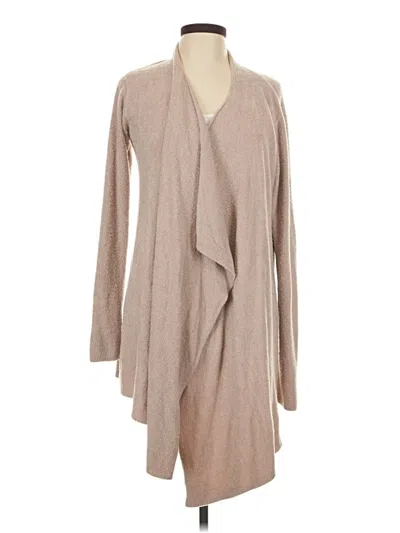 Pre-owned Barefoot Dreams Cardigan Sweater In Tan