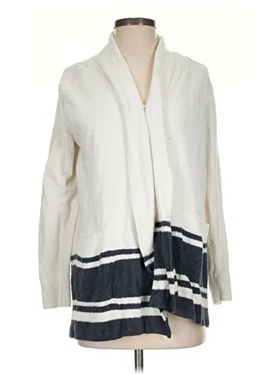 Pre-owned Barefoot Dreams Cardigan Sweater In White
