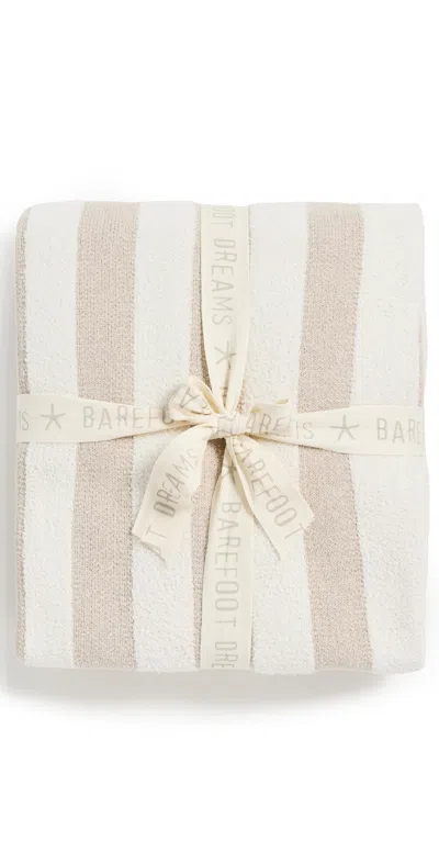 Barefoot Dreams Cc Cotton Classic Stripe Throw Oatmeal/cream In Neutral