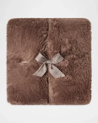 Barefoot Dreams Cloud Faux Fur Throw, 54" X 72" In Brown