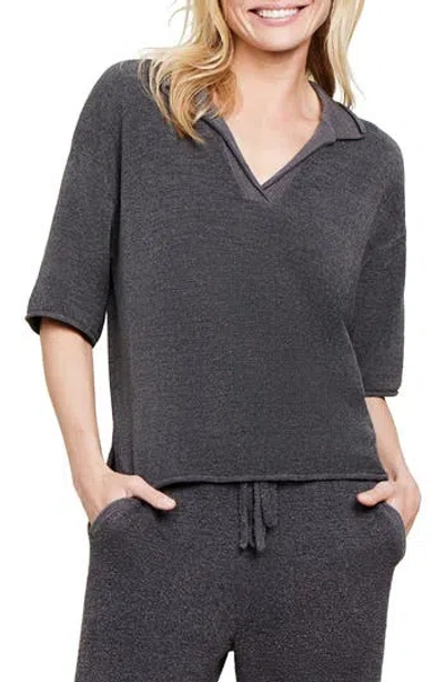 Barefoot Dreams ® Collared Knit Top In Gray