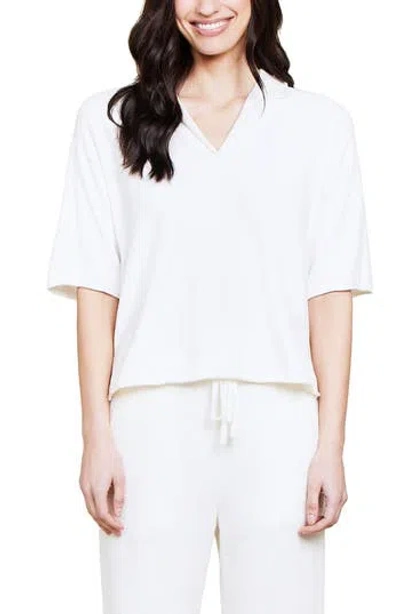 Barefoot Dreams ® Collared Knit Top In White