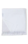 Barefoot Dreams Colorblock Organic Cotton Oversize Towel In Stone-white