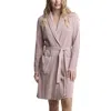 Barefoot Dreams Contrast Scallop Ribbed Robe In Pink