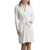 Barefoot Dreams Contrast Scallop Ribbed Robe In White