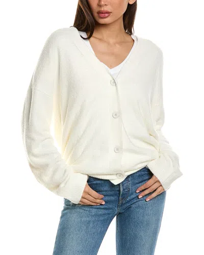Barefoot Dreams Cozy Chic Light Cable Button Cardigan In White