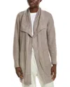 Barefoot Dreams Cozy Chic Light Ribbed Drape Cardigan In Grey