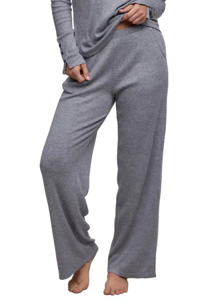 Barefoot Dreams Cozy Dreams Wide Leg Sleep Pants In Heather Gray