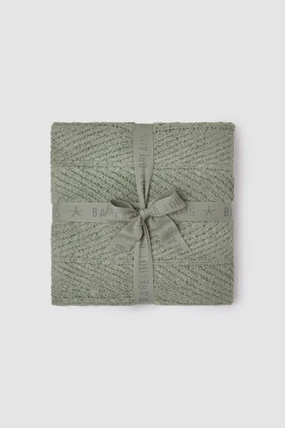 Barefoot Dreams Cozy Shine Herringbone Blanket In Green