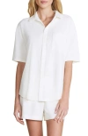 BAREFOOT DREAMS COZY TERRY® SHORT SLEEVE BUTTON-UP SHIRT