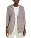 Barefoot Dreams Cozy Twist Raglan Cardigan In Grey