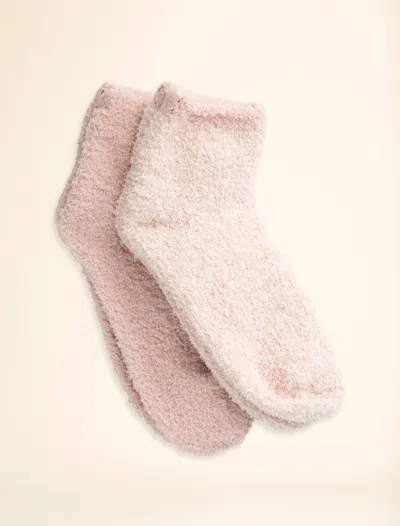 Barefoot Dreams Cozychic® 2 Pair Tennis Sock Set In Dusty Rose Multi