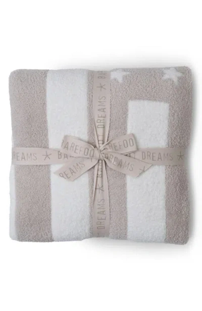 Barefoot Dreams Cozychic® American Flag Throw Blanket In Stone/pearl