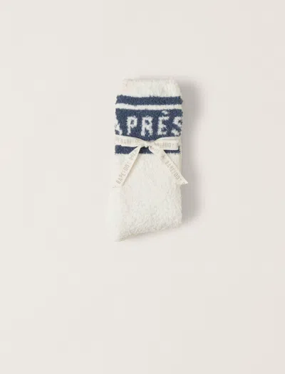Barefoot Dreams Cozychic® Apres Ski Socks In Cream / Lakeside