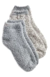 Barefoot Dreams Cozychic™ Assorted 2-pack Ankle Socks In Moonbeam Multi