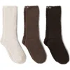 Barefoot Dreams Cozychic™ Assorted 3-pack Crew Socks In Espresso Multi