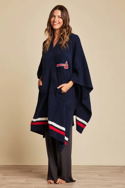 Barefoot Dreams Cozychic® Atlanta Braves™ 3 In 1 Poncho In Braves Multi