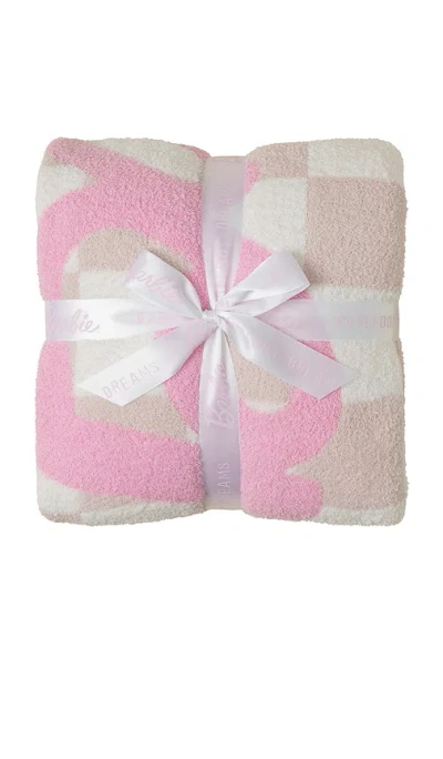 Barefoot Dreams Cozychic Barbie Checkered Throw In Pink