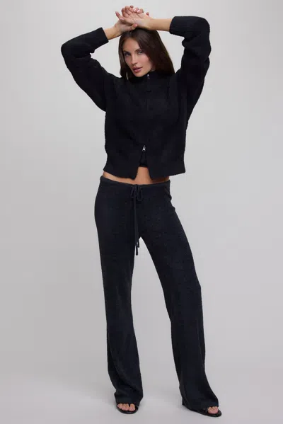 Barefoot Dreams Cozychic® Bea Zip Up Knit Sweater In Black