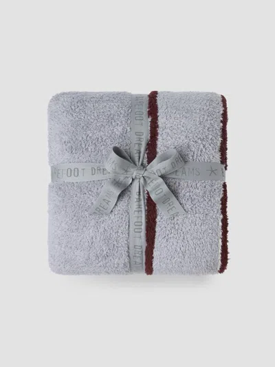 Barefoot Dreams Cozychic Belmar Border Throw Blanket In Gray