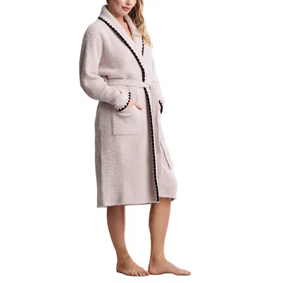 Barefoot Dreams Cozychic Blanket Stitch Robe In Gray