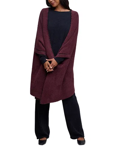 Barefoot Dreams Cozychic Blanket Stitch Wrap In Brown