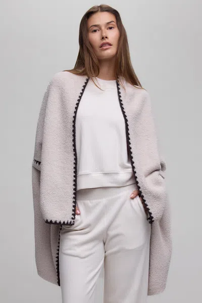 Barefoot Dreams Cozychic® Blanket Stitch Wrap In Black