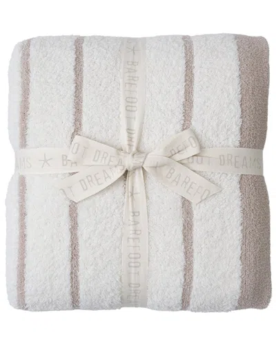 Barefoot Dreams Cozychic Border Stripe Throw In Neutral