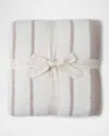 Barefoot Dreams Cozychic Border Stripe Throw In White