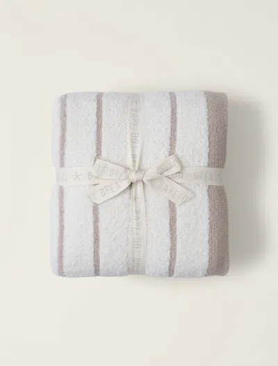 Barefoot Dreams Cozychic® Border Stripe Throw In Sahara / Cream