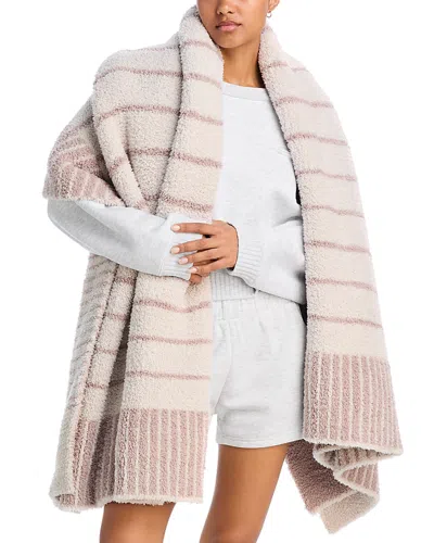 Barefoot Dreams Cozychic Box Stripe Throw - Exclusive In Taupe/bisque