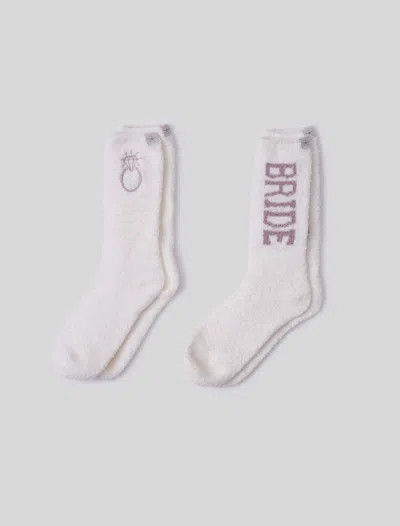 Barefoot Dreams Cozychic® Bridal Sock Set In Pearl / Teaberry