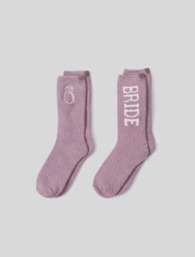 Barefoot Dreams Cozychic® Bridal Sock Set In Teaberry / Pearl