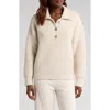 Barefoot Dreams Cozychic Button Placket Pullover In Heather Stone/cream