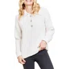 Barefoot Dreams Cozychic Button Placket Pullover In Heather Stone/cream