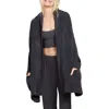 Barefoot Dreams Cozychic® Cable Knit Blanket Wrap In Carbon