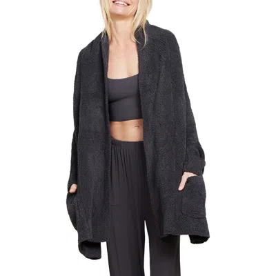 Barefoot Dreams Cozychic® Cable Knit Blanket Wrap In Carbon