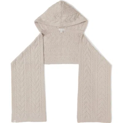 Barefoot Dreams ® Cozychic® Cable Stitch Hooded Scarf In Gray