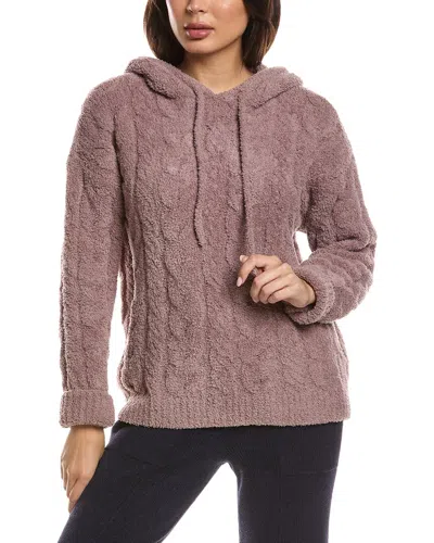 Barefoot Dreams Cozychic Cable Teddy Pullover In Purple