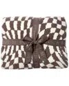 Barefoot Dreams Cozychic Checkered Blanket In Brown