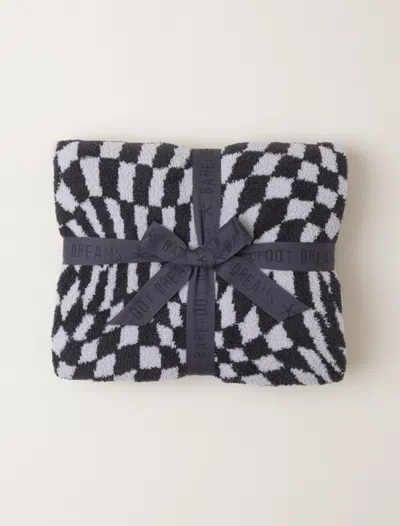 Barefoot Dreams Cozychic® Checkered Blanket In Carbon / Silver