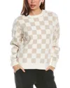 Barefoot Dreams Cozy Cotton Checkered Pullover Oatmeal/cream In Brown
